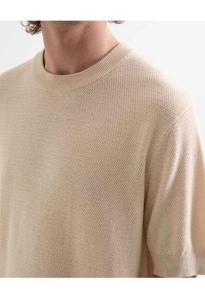 Camiseta Para Hombre Manga Corta Cuello Redondo Color Beige Marca Seven Seven #45092694