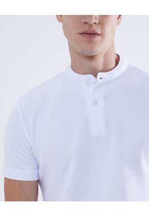 Polo Para Hombre Cuello Mao  Color Blanco Marca Seven Seven #45110844