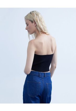 Crop Top Para Mujer Manga Sisa Color Negro Marca Seven Seven #28095740