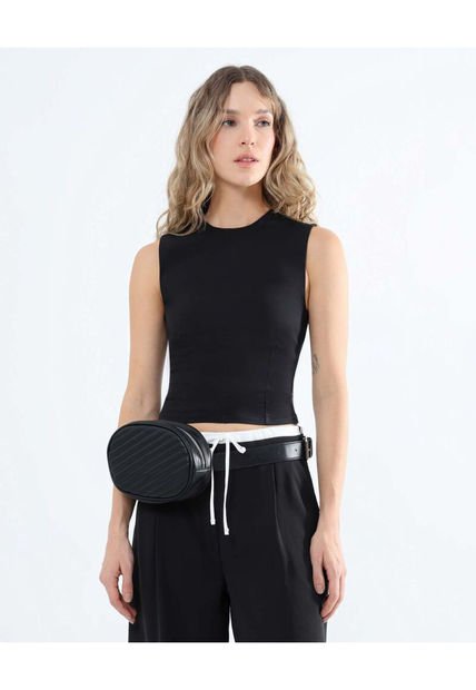 Camiseta Para Mujer Manga Sisa Color Negro Marca Seven Seven #28095987
