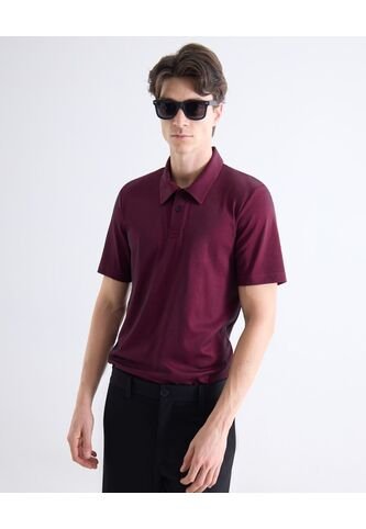 Polo  Para Hombre Cuello Maquina Sin Bolsillo Color Vino Marca Seven Seven #45110941 Seven Seven
