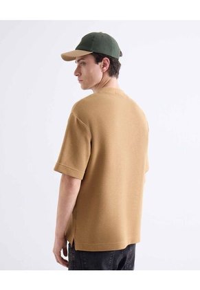 Camiseta  Para Hombre Manga Corta Cuello Redondo Color Camel Marca Seven Seven #45092830