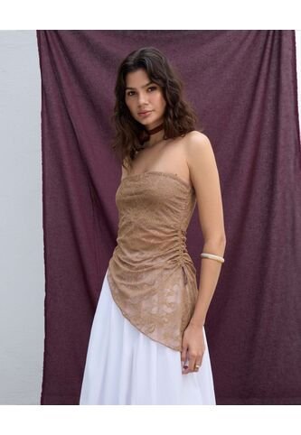 Camiseta  Para Mujer Straple Color Camel Marca Seven Seven #28096600 Seven Seven