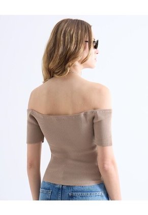 Camiseta Para Mujer Manga Corta Moda Color Taupe Marca Seven Seven #28096420