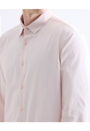 Camisa  Para Hombre Manga Larga Sin Bolsillo Cuello Casual M Color Rosa Marca Seven Seven #45012214