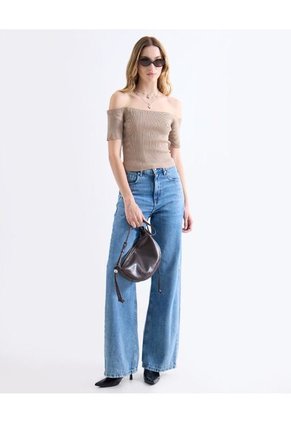 Camiseta Para Mujer Manga Corta Moda Color Taupe Marca Seven Seven #28096420