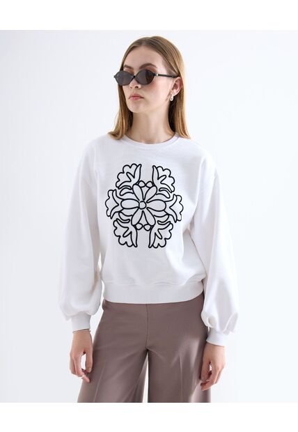 Buzo  Para Mujer Cuello Redondo Color Blanco Marca Seven Seven #28060471