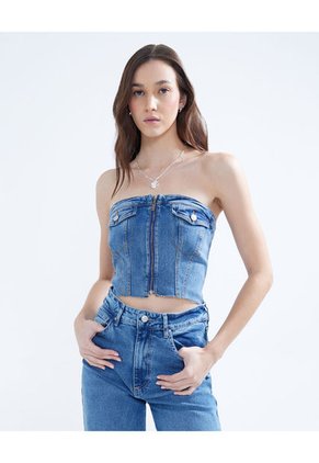 Blusa Para Mujer Manga Sisa Color Azul Marca Seven Seven #28123911