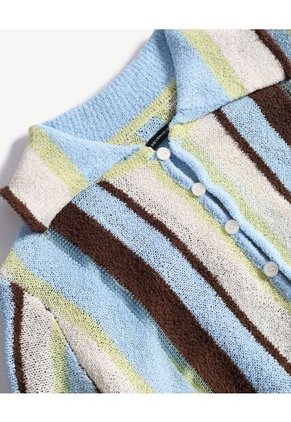 Camiseta  Para Mujer Manga Larga Cuello V Color Celeste Marca Seven Seven #28096472