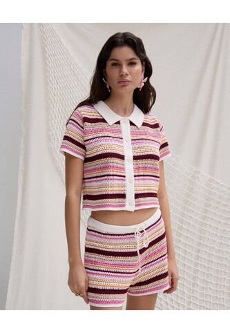 Camiseta  Para Mujer Manga Corta Cuello V Color Crema Marca Seven Seven #28096473 Seven Seven