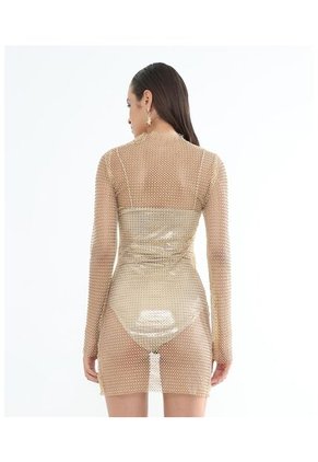 Vestido Para Mujer Manga Larga Color Dorado Marca Seven Seven #28171314