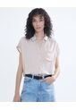 Blusa Para Mujer Manga Corta Color Beige Marca Seven Seven #28123881 de Seven Seven