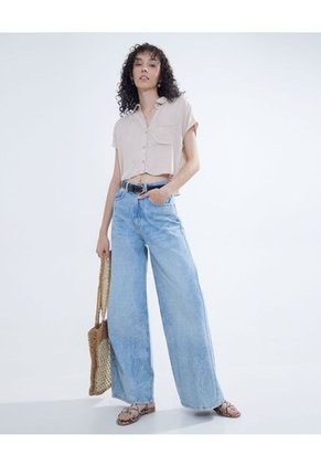 Blusa Para Mujer Manga Corta Color Beige Marca Seven Seven #28123881