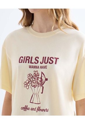 Camiseta Para Mujer Manga Corta Cuello Redondo Color Amarillo Marca Seven Seven #28096628