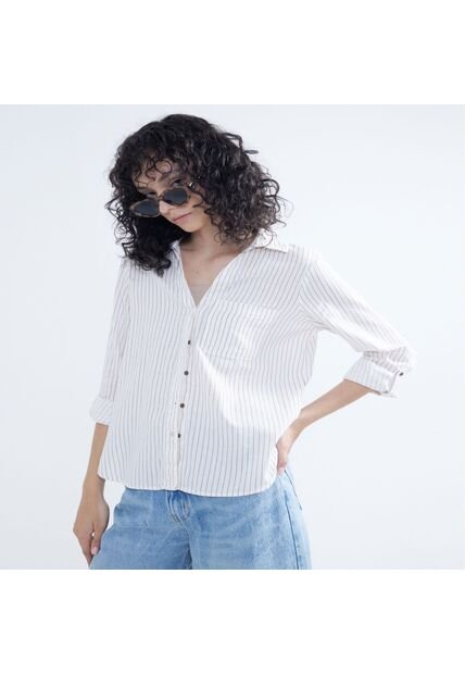 Blusa Para Mujer Manga Larga Color Beige Marca Seven Seven #28123888