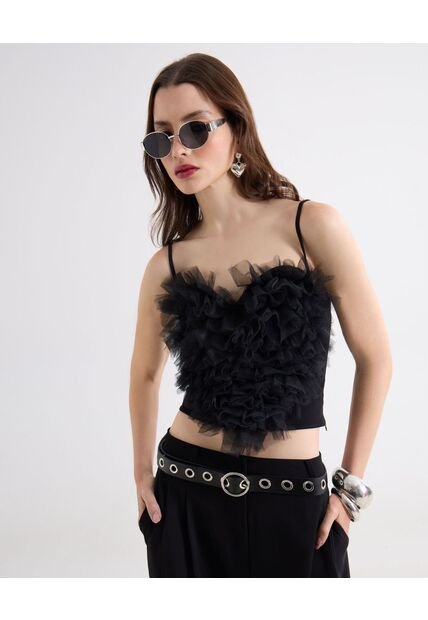 Blusa  Para Mujer Manga Sisa Color Negro Marca Seven Seven #28124160