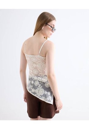 Blusa  Para Mujer Manga Sisa Color Crema Marca Seven Seven #28124169