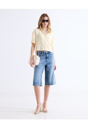 Blusa  Para Mujer Manga Corta Color Amarillo Marca Seven Seven #28124154