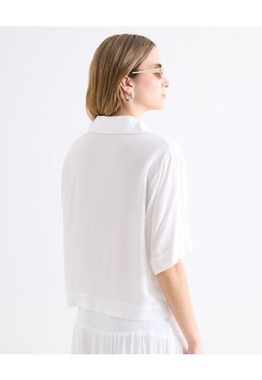 Blusa  Para Mujer Manga Corta Color Crema Marca Seven Seven #28124170