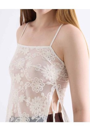 Blusa  Para Mujer Manga Sisa Color Crema Marca Seven Seven #28124169