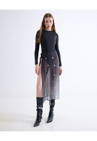 Falda  Para Mujer Medio Color Negro Marca Seven Seven #28140960 Seven Seven