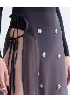 Falda  Para Mujer Medio Color Negro Marca Seven Seven #28140960