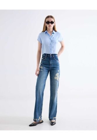 Jean  Para Mujer Straight Color Azul Marca Seven Seven #28160974 Seven Seven