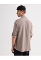 Camisa Relax Fit Manga Larga  Para Hombre Café Seven Seven de Seven Seven