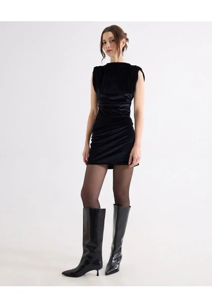 Vestido  Para Mujer M/C Corto Color Negro Marca Seven Seven #28171499