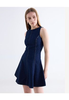 Vestido  Para Mujer M/Sisa Corto Color Azul Marca Seven Seven #28171484