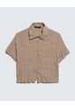 Blusa En Efecto Craquelado  Para Mujer Avena Seven Seven de Seven Seven