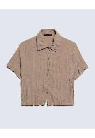 Blusa En Efecto Craquelado  Para Mujer Avena Seven Seven Seven Seven