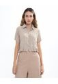 Blusa En Efecto Craquelado  Para Mujer Avena Seven Seven de Seven Seven