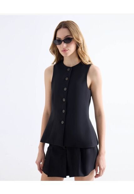 Chaleco  Para Mujer Plano Color Negro Marca Seven Seven #28250157