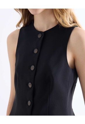 Chaleco  Para Mujer Plano Color Negro Marca Seven Seven #28250157