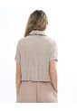 Blusa En Efecto Craquelado  Para Mujer Avena Seven Seven de Seven Seven