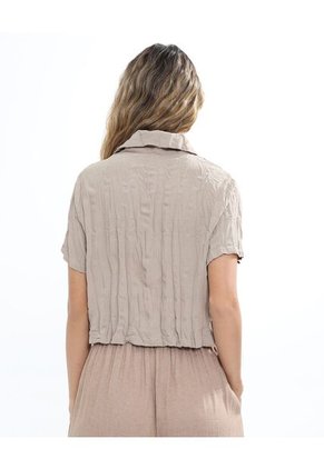 Blusa En Efecto Craquelado  Para Mujer Avena Seven Seven
