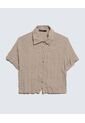 Blusa En Efecto Craquelado  Para Mujer Avena Seven Seven de Seven Seven