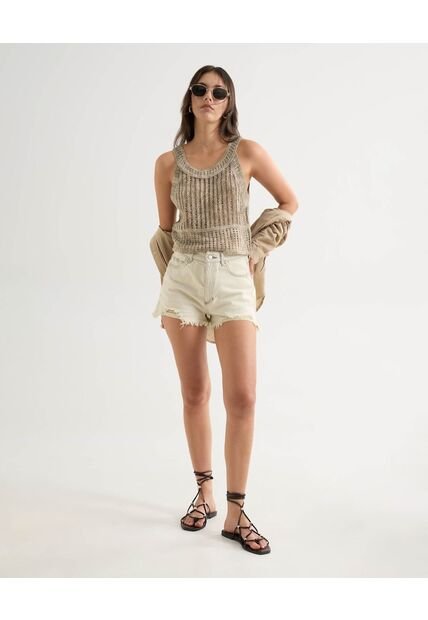 Short Para Mujer Multiusos Plano Color Beige Marca Seven Seven #28191077