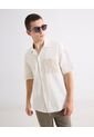 Camisa  Para Hombre Manga Corta Con Bolsillo Cuello R Color Marfil Marca Seven Seven #45018239 de Seven Seven