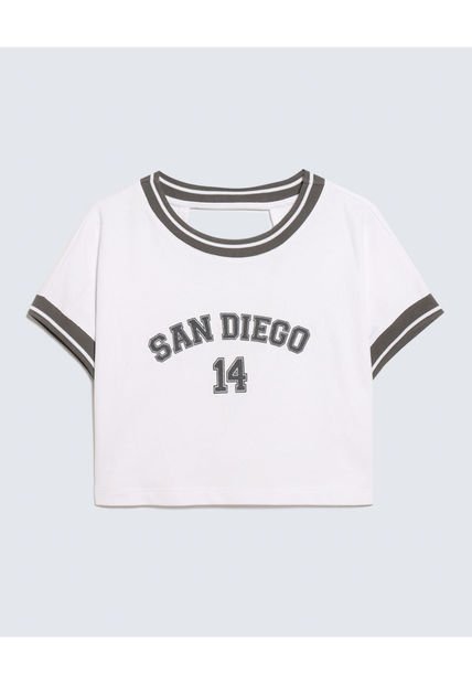Camiseta Para Mujer Manga Corta Color Blanco Marca Seven Seven #28095846