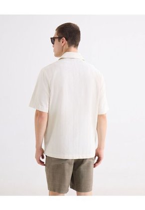 Camisa  Para Hombre Manga Corta Con Bolsillo Cuello R Color Marfil Marca Seven Seven #45018239