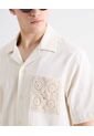 Camisa  Para Hombre Manga Corta Con Bolsillo Cuello R Color Marfil Marca Seven Seven #45018239 de Seven Seven