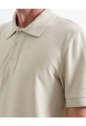 Polo Para Hombre Cuello Tejido  Color Crema Marca Seven Seven #45110859