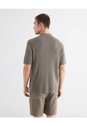 Camisa Tejida En Tricot  Para Hombre Verde Seven Seven