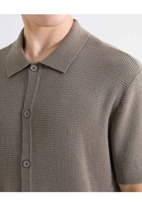 Camisa Tejida En Tricot  Para Hombre Verde Seven Seven