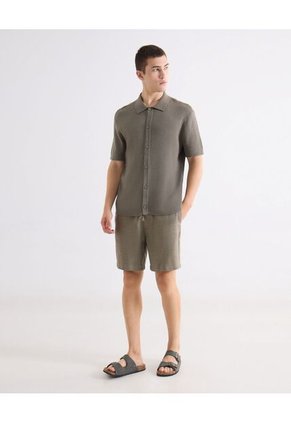 Camisa Tejida En Tricot  Para Hombre Verde Seven Seven
