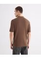 Camisa Tejida En Tricot  Para Hombre Café Seven Seven de Seven Seven