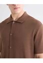 Camisa Tejida En Tricot  Para Hombre Café Seven Seven de Seven Seven