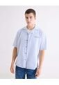 Camisa Bordada Boxy  Para Hombre Azul Seven Seven de Seven Seven